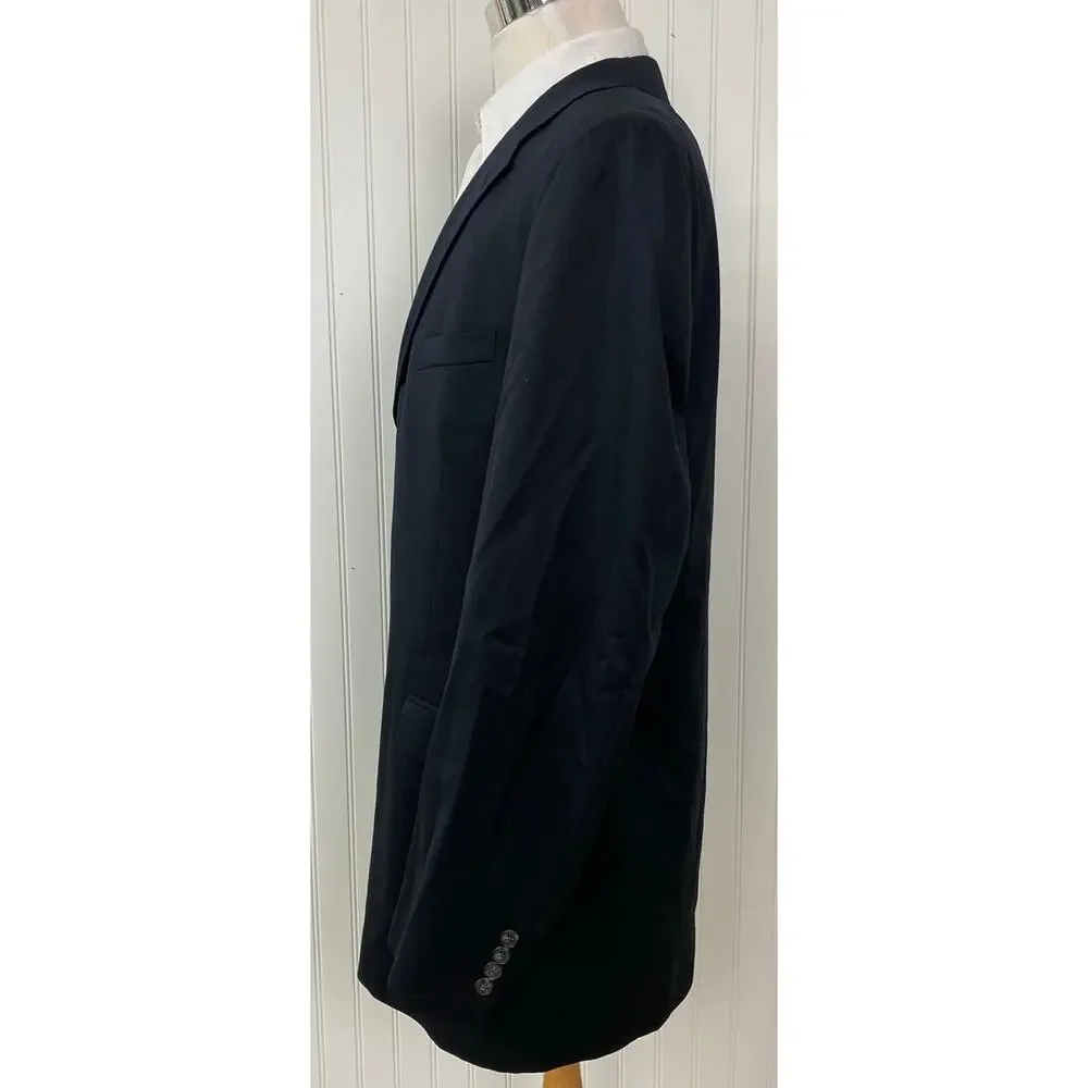 VTG 90s Tommy Hilfiger solid black pleated 3-button dress pants blazer suit 46L